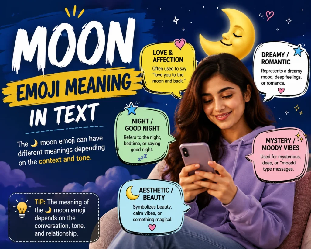Moon Emoji Meaning in Text 🌙: Full Meaning Explained