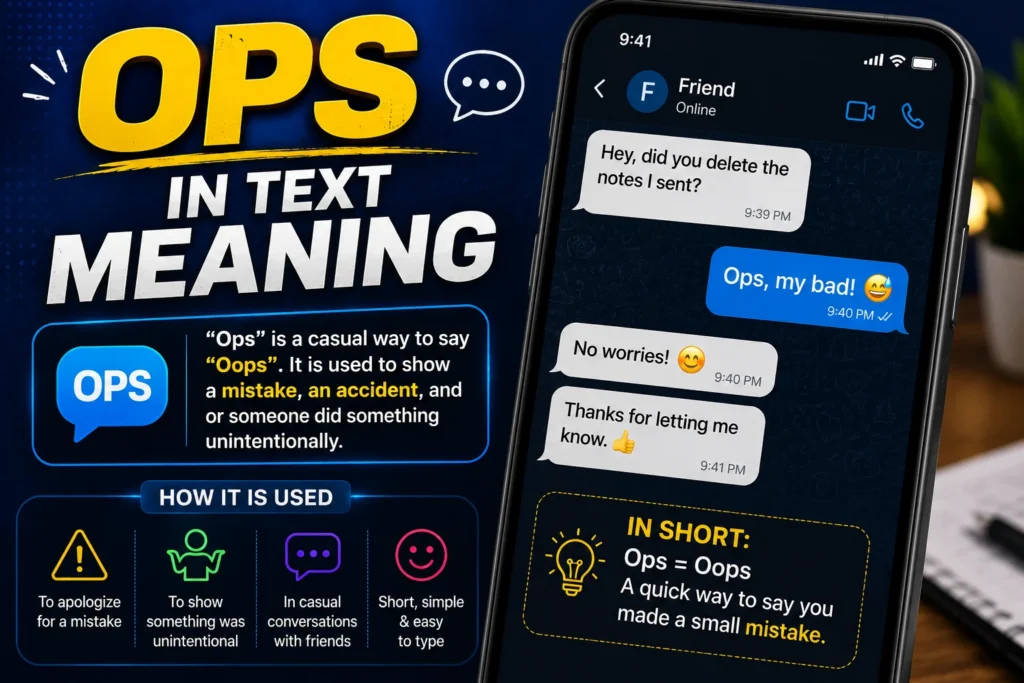 OPS in Text Meaning: Slang, Opps & Operations Explained