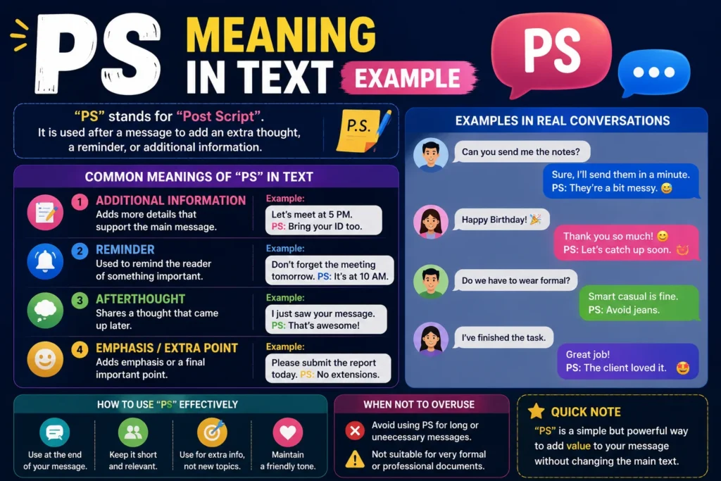 PS Meaning in Text example: What Does PS Mean?