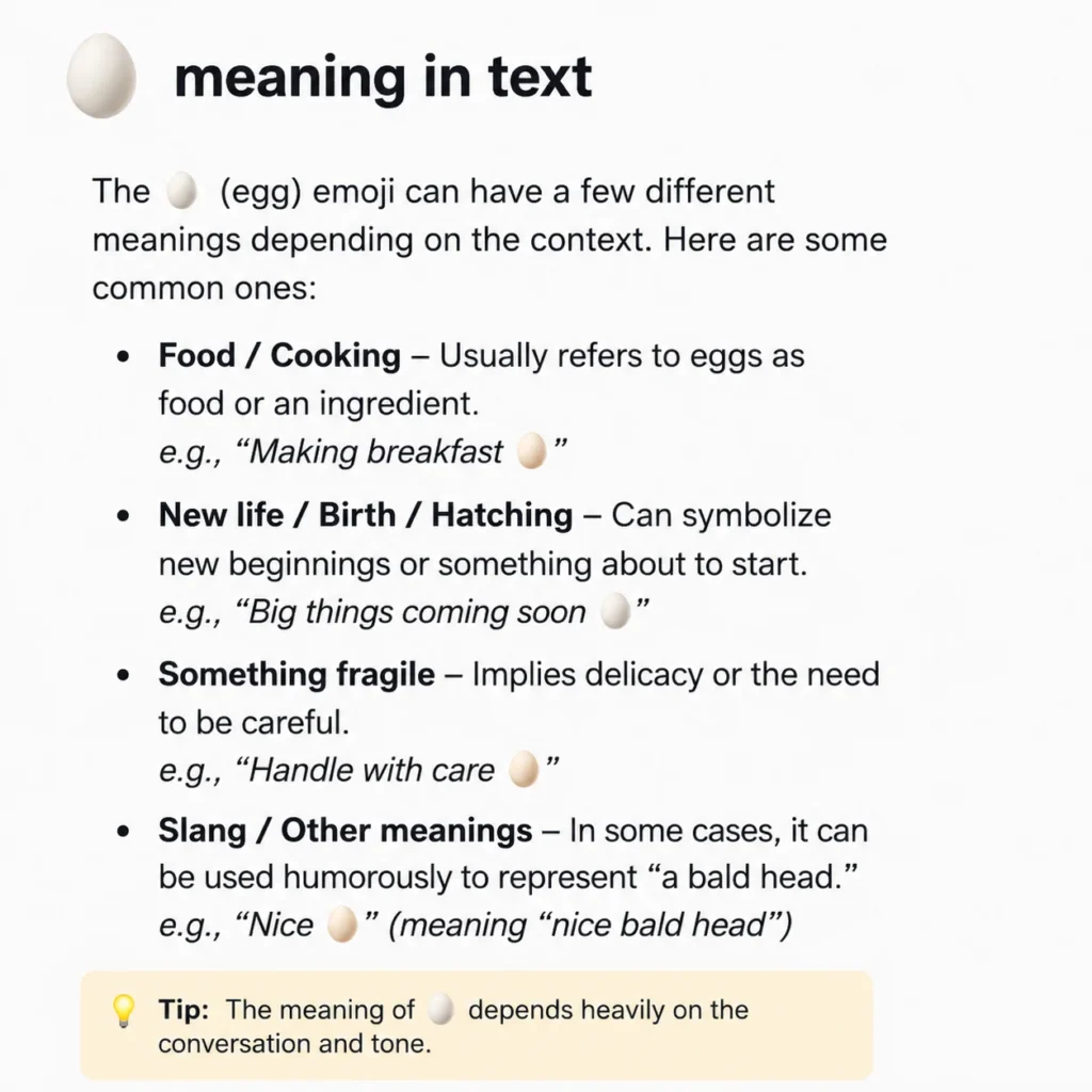 🥚 Meaning in Text: What Does the Egg Emoji Mean?